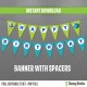 Monsters Inc. Happy Birthday Banner with Spacers